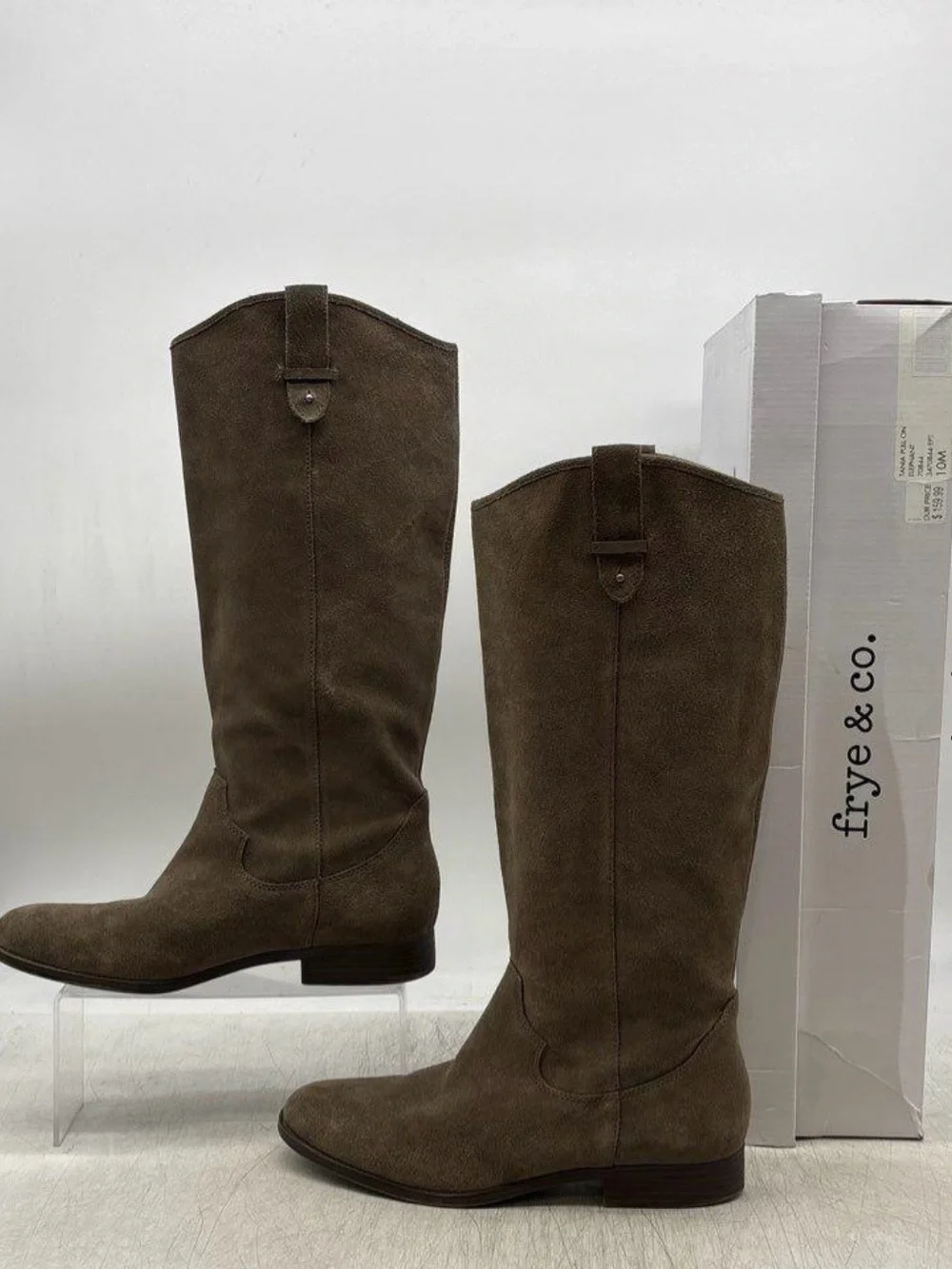 Frye & Co Olive Brown Suede Knee High Tania Boots